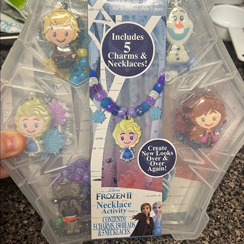 Disney Frozen II Charm Necklace Set - Blue and Purple - Picture 2 of 3